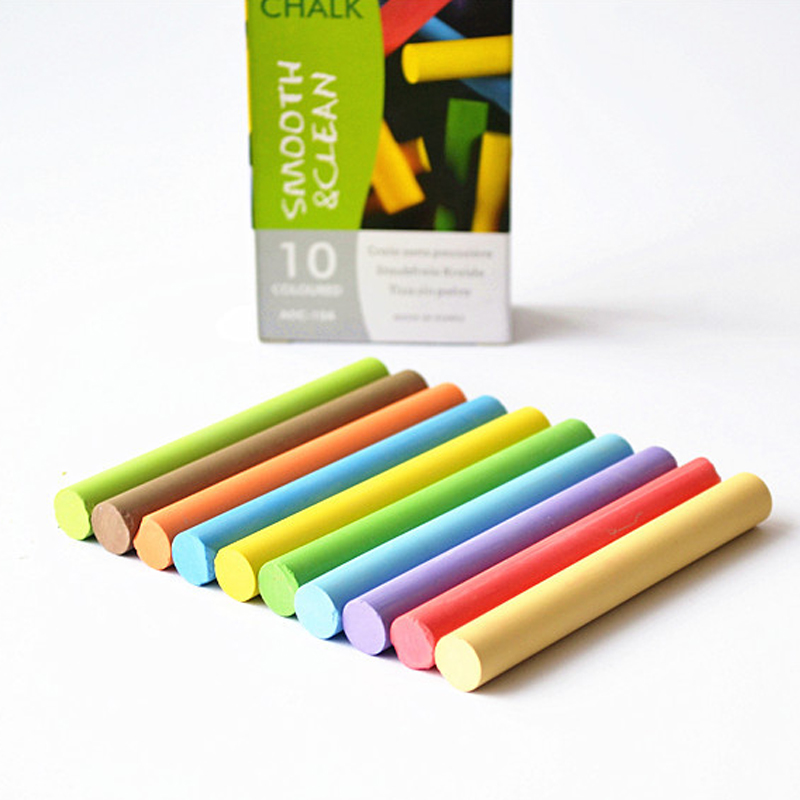 100 개/대 다채로운 분필 먼지 무료 그리기 초크 비 독성 먼지 없는 상자 초크 칠판 어린이 학교 문구 용품